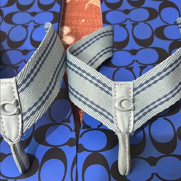 Coach Blue and Black Flip-Flops - Picture 6 of 6
